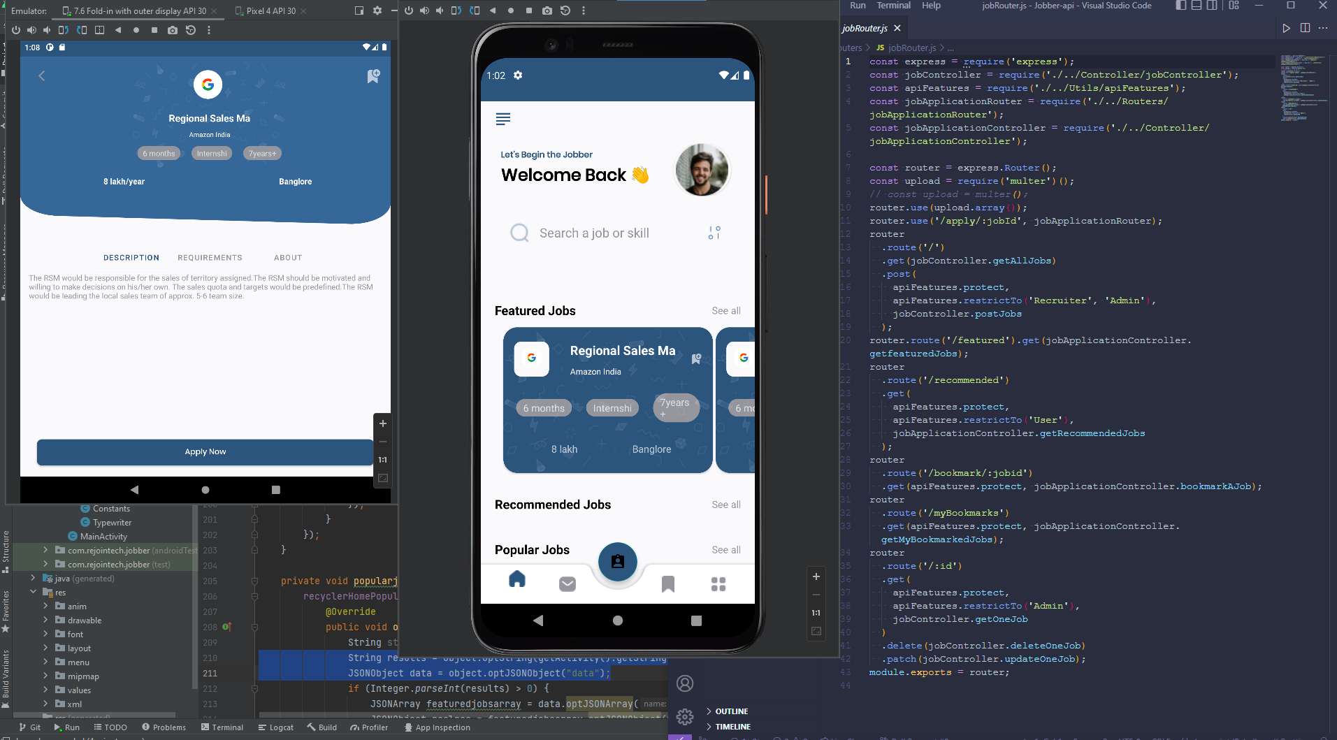 Jobbers API and Android App